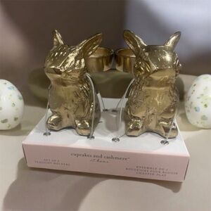 Cupcakes and cashmere Gold Bunnycandle  Holders